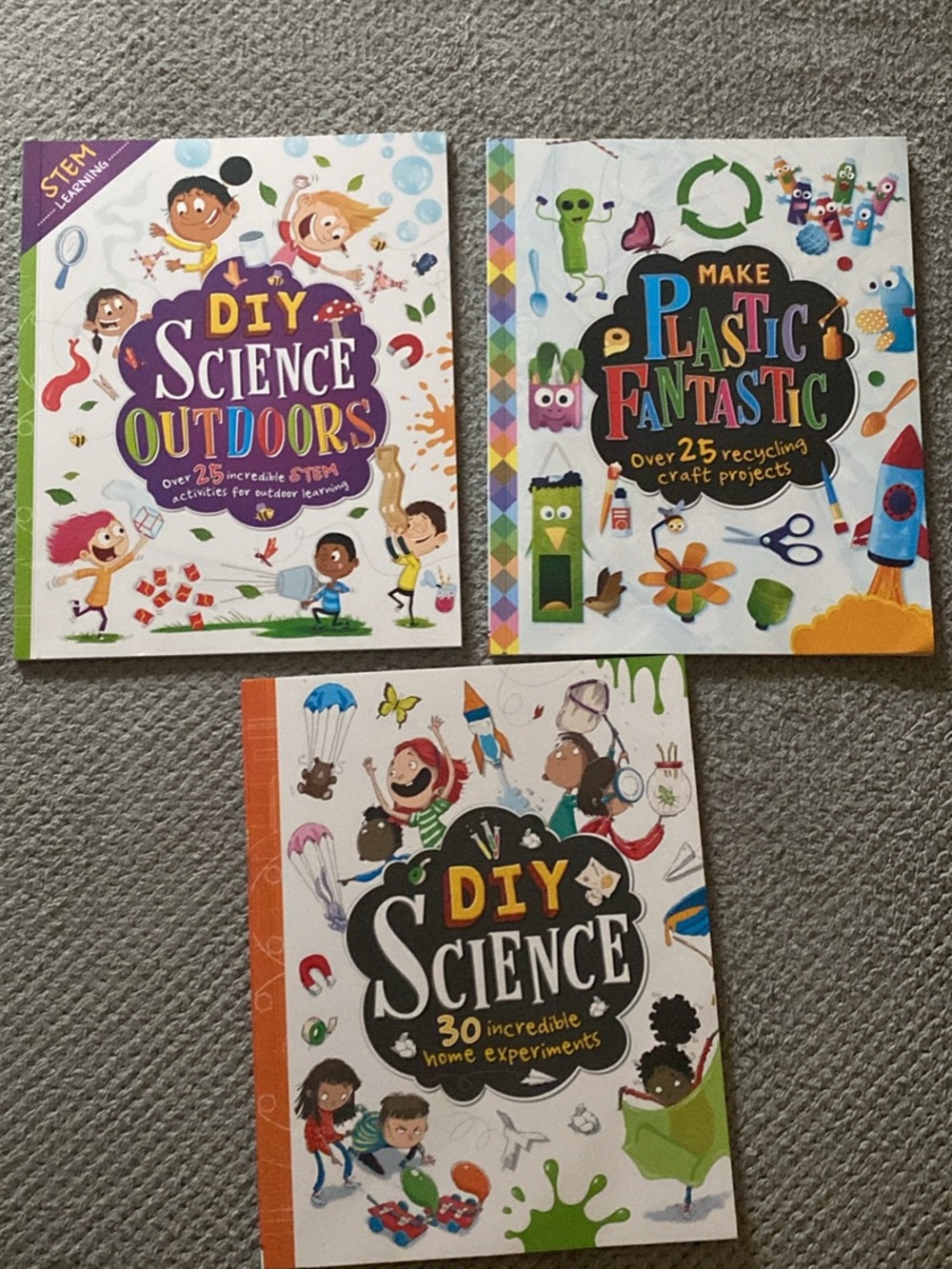 DIY Science Kids Activity Book Set - Colorful Science & Recycling Projects